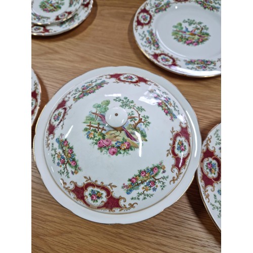 406A - 22x Part E.B. Foley bone china 'Broadway' pattern dinner set consisting of 6x 10in plates 6x side pl... 