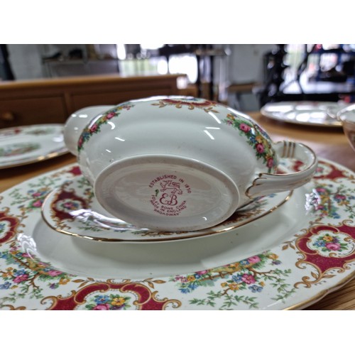 406A - 22x Part E.B. Foley bone china 'Broadway' pattern dinner set consisting of 6x 10in plates 6x side pl... 