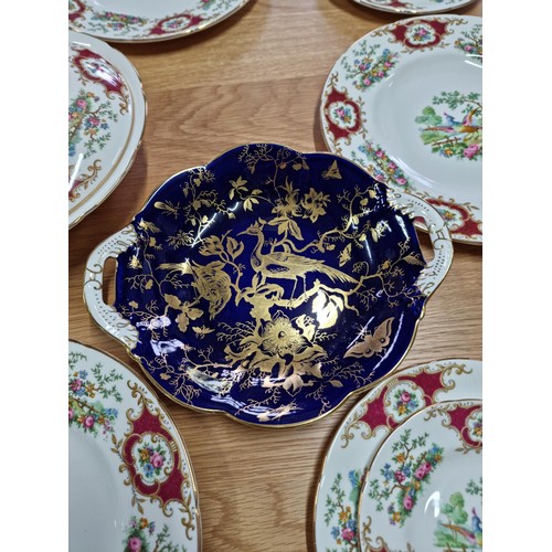 406A - 22x Part E.B. Foley bone china 'Broadway' pattern dinner set consisting of 6x 10in plates 6x side pl... 