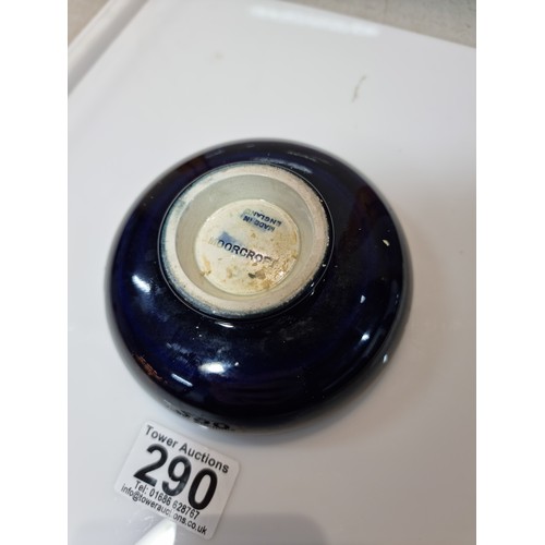 290 - A good vintage Moorcroft small pin dish in the anemone pattern of cobalt blue. The dish is in good c... 