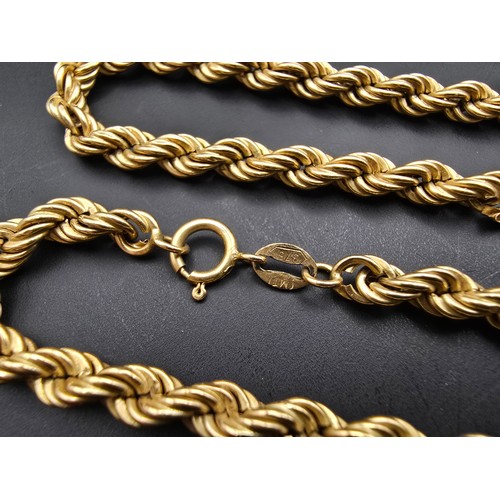 261 - A good hallmarked 9ct yellow gold rope twist neck chain (24