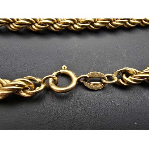 261 - A good hallmarked 9ct yellow gold rope twist neck chain (24