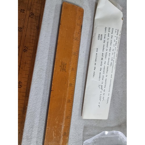 1 - Collection of draughtsmen / architect rulers to inc a large 120in ruler, a angled ruler 4x other add... 