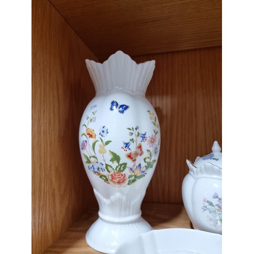 56 - Shelf containing a qty of Aynsley pottery, including Wild Tudor design and Cottage Garden, including... 