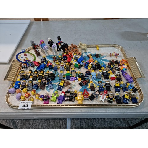 44 - Quantity of over 80x genuine Lego mini figures and other figures with some accessories inc a quantit... 