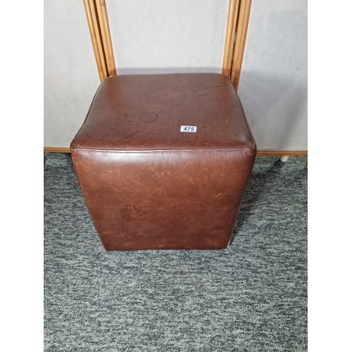 475 - Good quality full brown leather foot stool by Sofa Workshop this is a very comfy stool seat which is... 