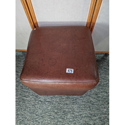 475 - Good quality full brown leather foot stool by Sofa Workshop this is a very comfy stool seat which is... 