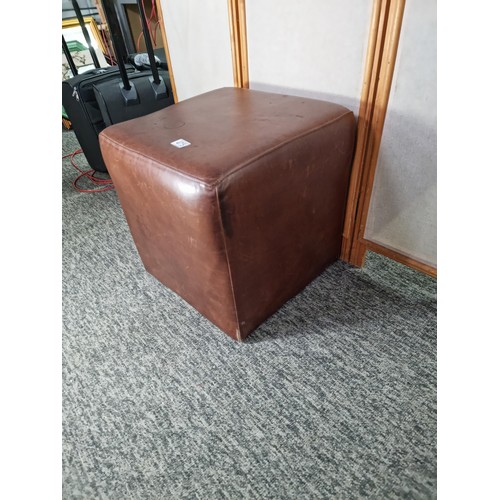 475 - Good quality full brown leather foot stool by Sofa Workshop this is a very comfy stool seat which is... 