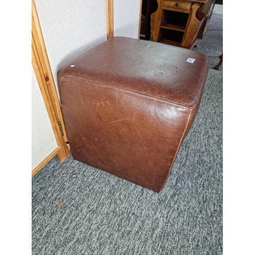 475 - Good quality full brown leather foot stool by Sofa Workshop this is a very comfy stool seat which is... 