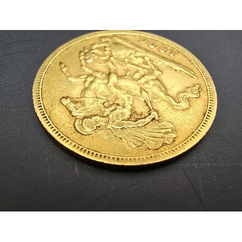 259 - A half sovereign bullion coin struck in solid 22ct gold, dated 1896. In good clean condition for its... 