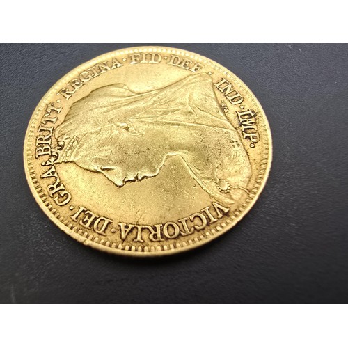 259 - A half sovereign bullion coin struck in solid 22ct gold, dated 1896. In good clean condition for its... 