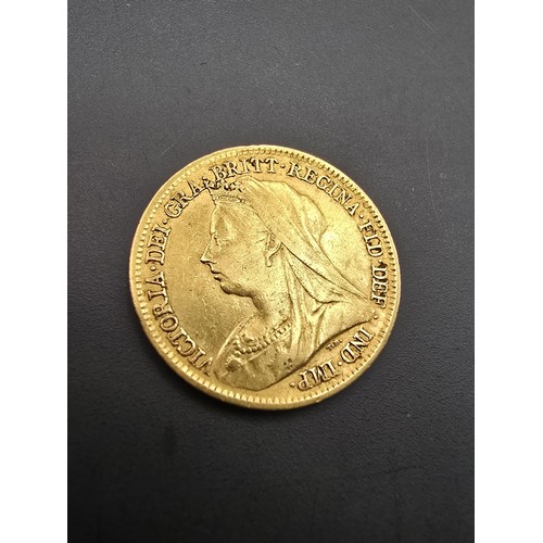 261 - A half sovereign bullion coin struck in solid 22ct gold, dated 1898. In good clean condition for its... 