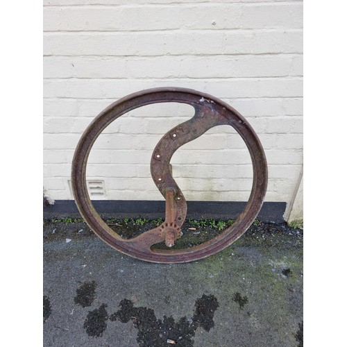 Large cast iron threshing wheel in good order ideal upcycling piece ...