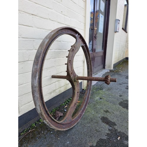 Large cast iron threshing wheel in good order ideal upcycling piece ...