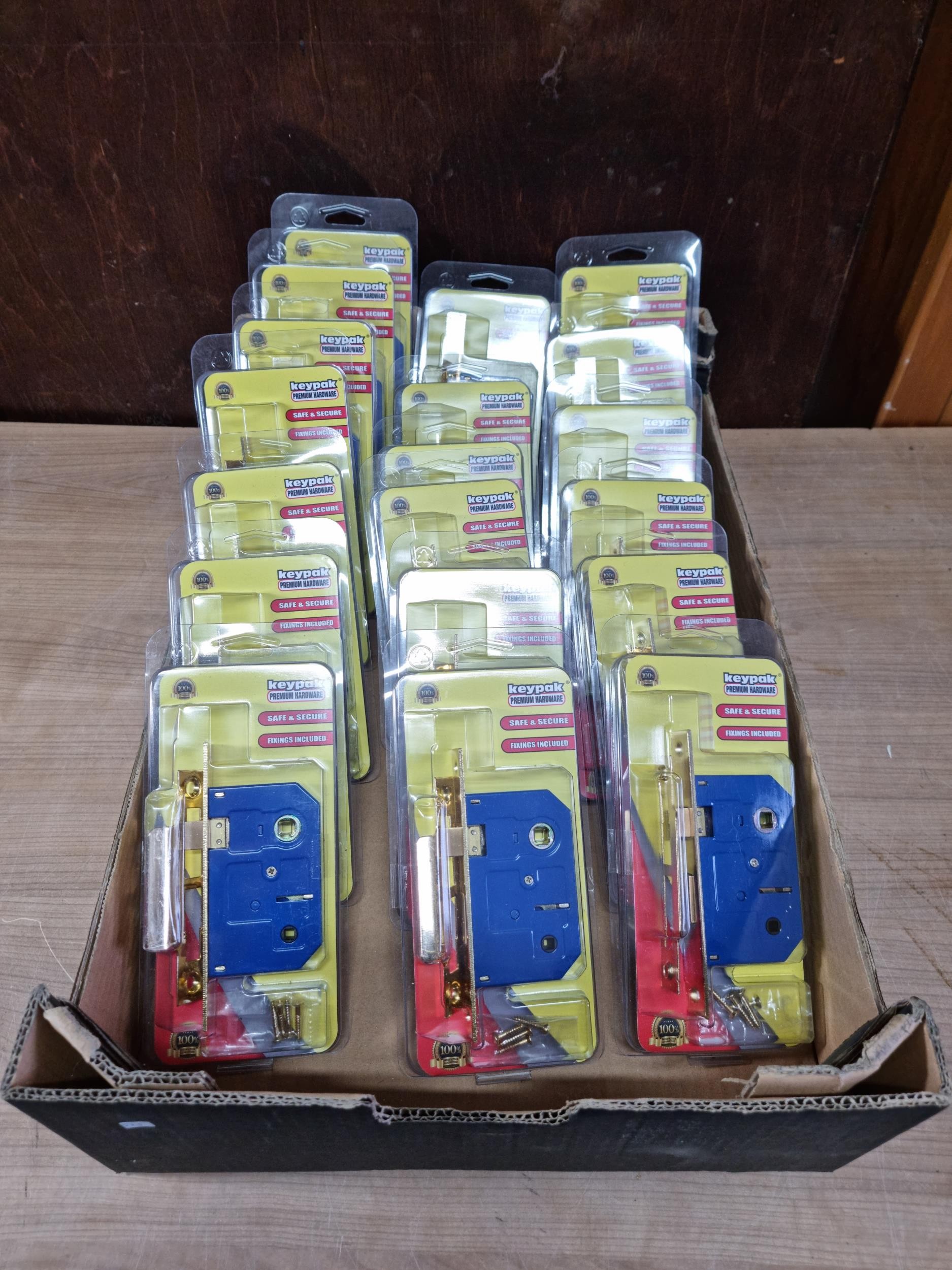 Large quantity of 19x bathroom locks, each lock in pack measures 64mm ...