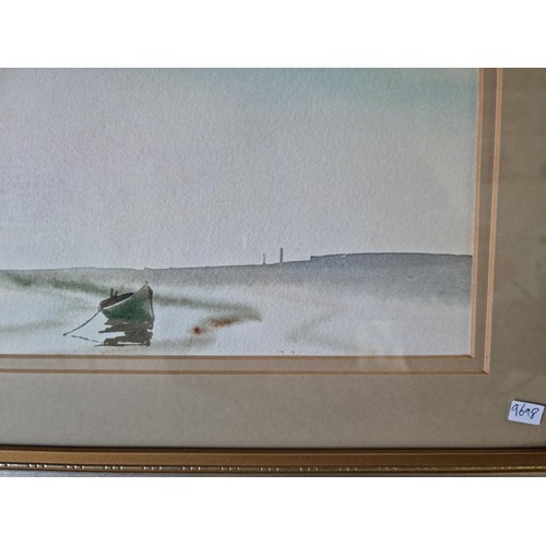 61 - Good quality framed and glazed original watercolour of a coastal scene, well executed signed to the ... 