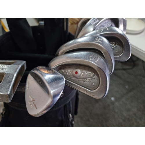 77 - Good quality Left hand set of golf clubs to include 9 ping eye 2 irons with graphite shafts numbered... 