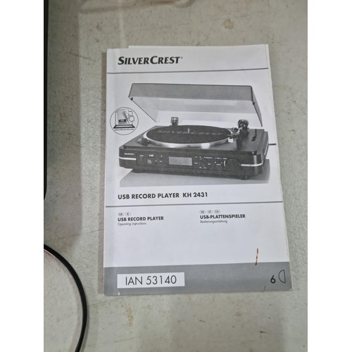 81 - A good quality SilverCrest USB record player KH 2431, complete with stylus, connection cables, SD ca... 