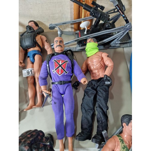 91 - Large quantity of Action Man figures and other toys inc 7x Action Man figures in various outfits inc... 
