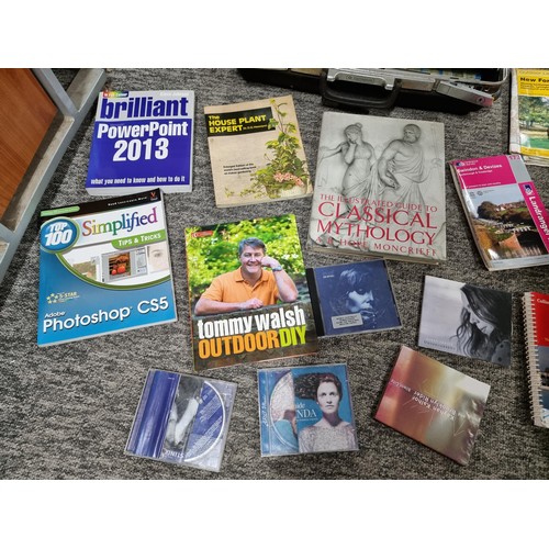 110 - Vintage case containing a large quantity of books and OS maps to include Classic Mythology, House Pl... 