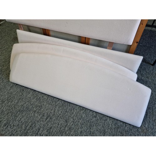 438 - 4 x New modern bed headboards in cream in good overall condition. Largest head board measures a heig... 