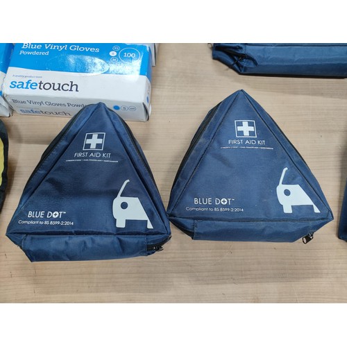 399 - Large quantity of as new first aid kits designed for the car includes 5x large kits and 2 smaller ki... 