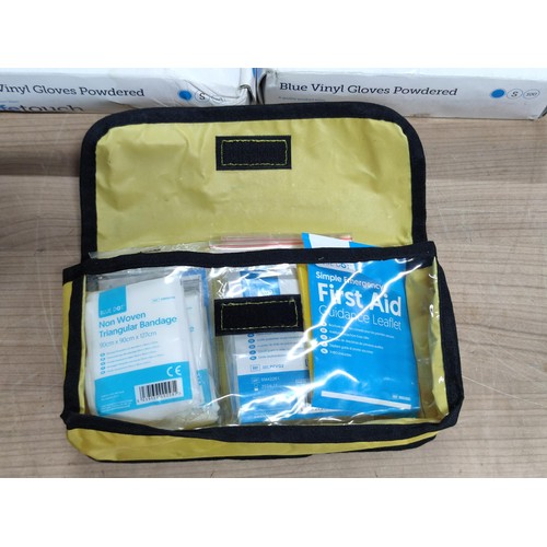 399 - Large quantity of as new first aid kits designed for the car includes 5x large kits and 2 smaller ki... 