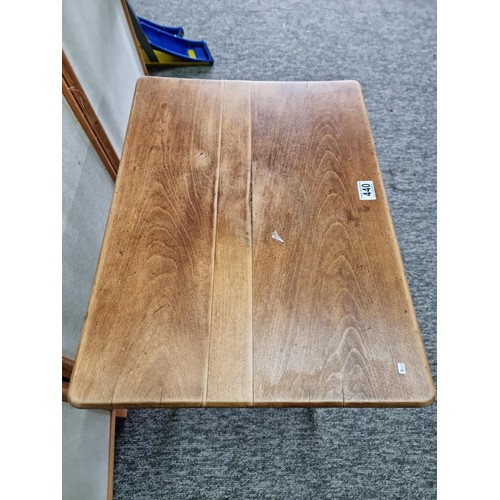 440 - Good quality solid Mid-Century foldable teak table in good looked after condition, standing on good ... 