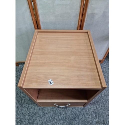 442 - Good heavy duty large beech laminite office unit which would be ideal for a printer having a large s... 