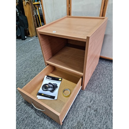 442 - Good heavy duty large beech laminite office unit which would be ideal for a printer having a large s... 