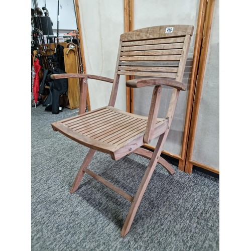 456 - Good quality folding solid slatted wooden garden chair, mad as part of the Milan Collection, In good... 