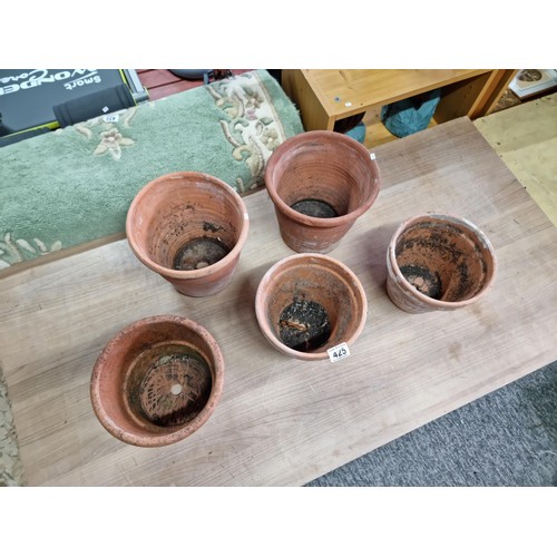 425 - Collection of 5x good quality vintage terracotta plant pots in varying sizes, largest measures 22cm ... 