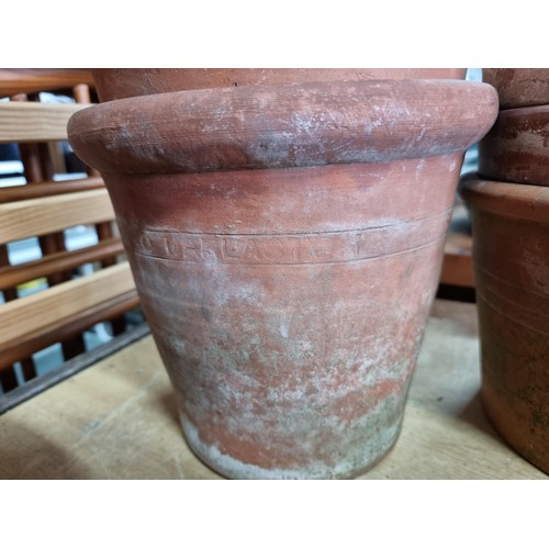 425 - Collection of 5x good quality vintage terracotta plant pots in varying sizes, largest measures 22cm ... 