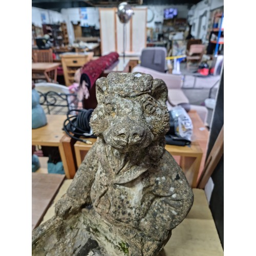 429 - Large Mr Badger (Wind in the Willows) holding a wheelbarrow formed stoneware planter in good looked ... 