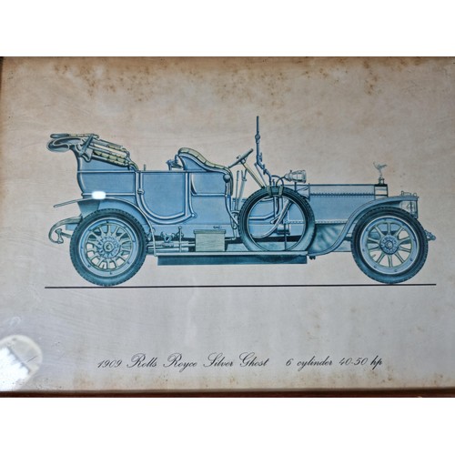 99 - A quantity of 5x framed and glazed pictures of vintage and antique cars which includes a large pictu... 