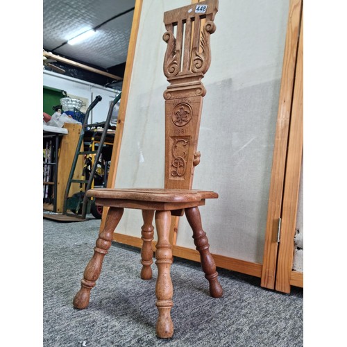 A good quality oak very well carved and well detailed Welsh chair by ...