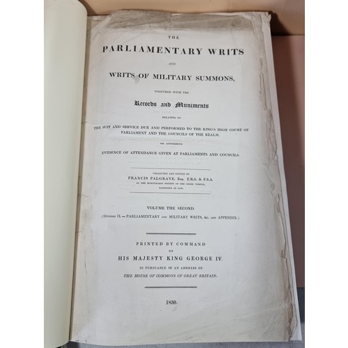 3x antique hardback books to include 2x The Parliamentary Writs along ...
