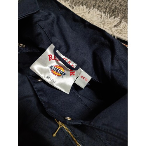 1 - A selection of overalls and work wear to inclujde two Dickies boilersuites sized 46R and 44R, an as ... 