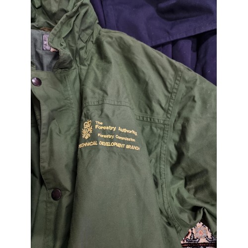 1 - A selection of overalls and work wear to inclujde two Dickies boilersuites sized 46R and 44R, an as ... 