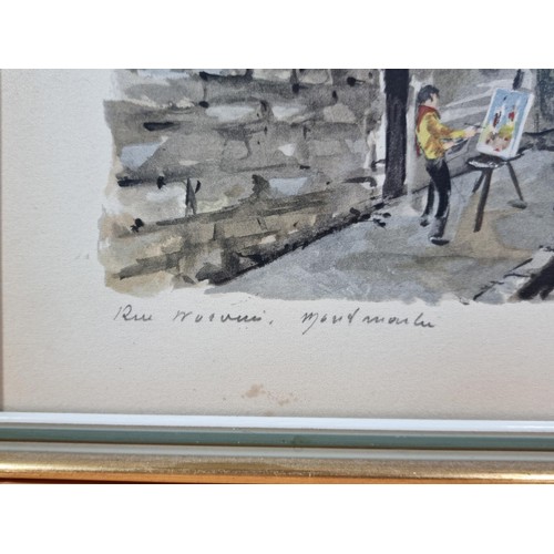 40 - A pair of Gabrielle Ardant framed and glazed watercolours, one is titled 'Pont Neuf, Paris' and the ... 