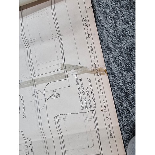 56 - A large selection of detailed musical insturment designs and plans, along with a selection of prints... 