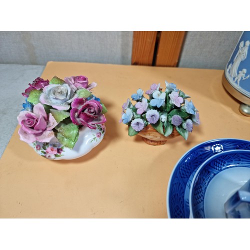 51 - A selection of items to include a quality Royal Copenhagen Christmas plate and cup and saucer set da... 