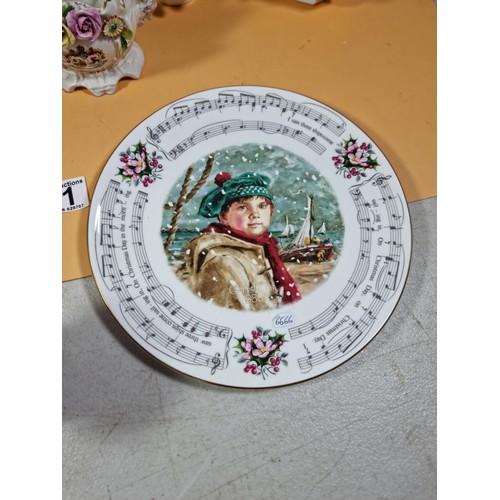 51 - A selection of items to include a quality Royal Copenhagen Christmas plate and cup and saucer set da... 