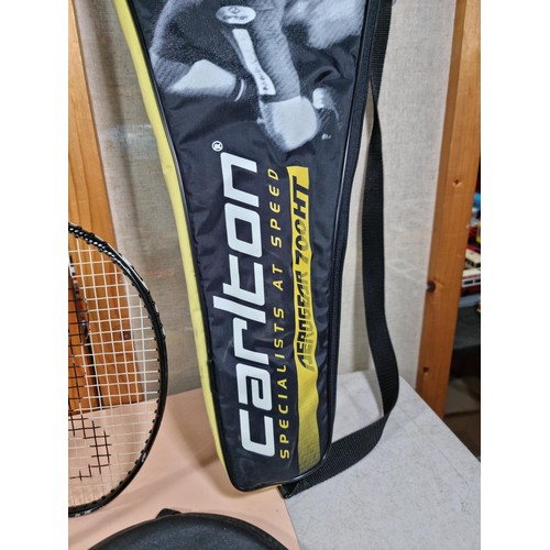 A quantity of 6 badminton/squash rackets of various brands to include ...