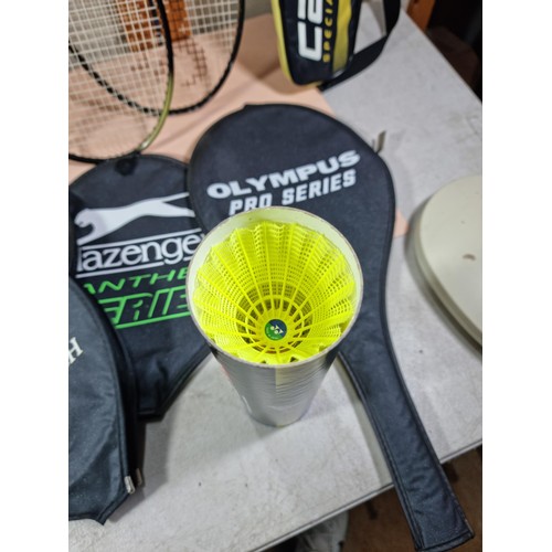 A quantity of 6 badminton/squash rackets of various brands to include ...