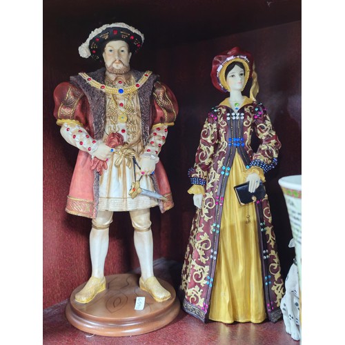 71 - Collection of resin figurines by Regency Fine Arts to include Henry the VIII and his 6 wives, all ar... 