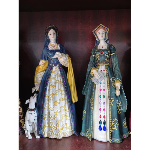 71 - Collection of resin figurines by Regency Fine Arts to include Henry the VIII and his 6 wives, all ar... 
