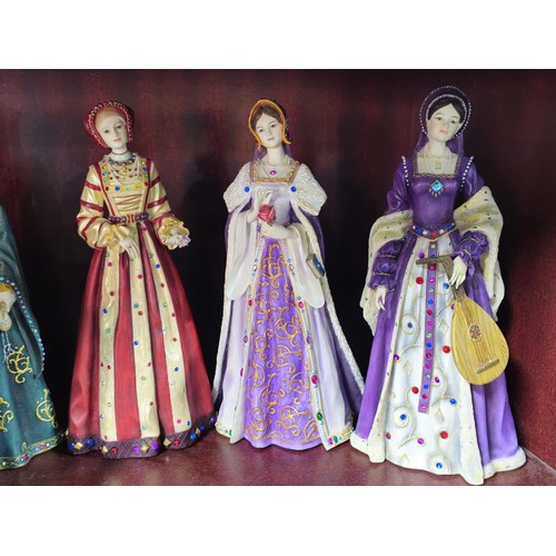 71 - Collection of resin figurines by Regency Fine Arts to include Henry the VIII and his 6 wives, all ar... 