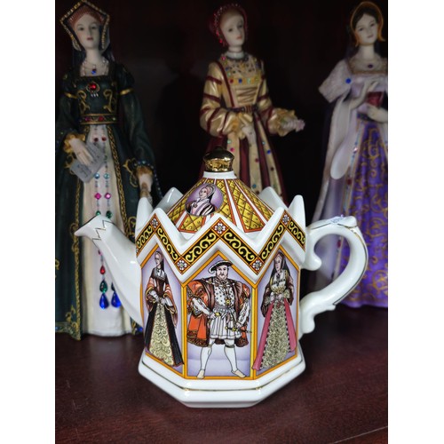 71 - Collection of resin figurines by Regency Fine Arts to include Henry the VIII and his 6 wives, all ar... 