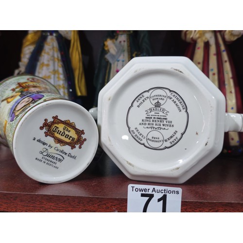 71 - Collection of resin figurines by Regency Fine Arts to include Henry the VIII and his 6 wives, all ar... 